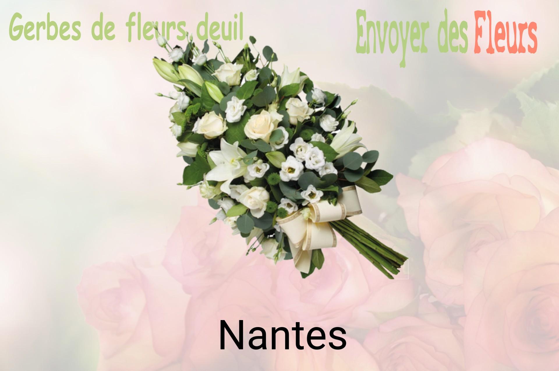 Gerbe de fleurs de deuil livrée à Nantes